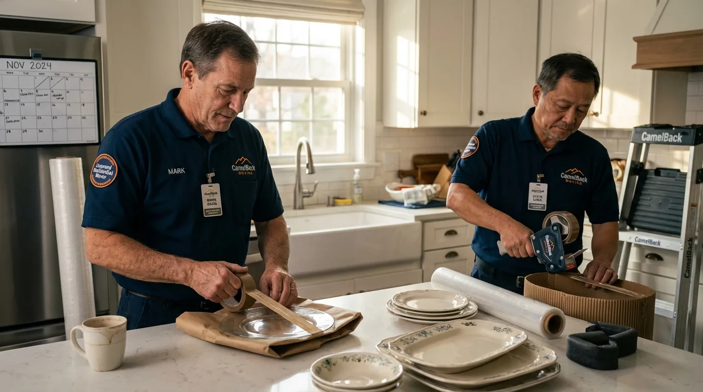 Professional crew packing kitchen dishware in Deer Lodge, MT